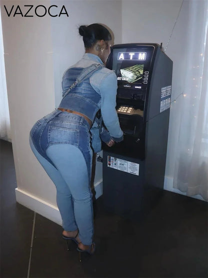 Shya Tracksuit Denim Set