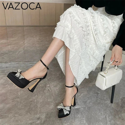 Pearl Butterfly-Knot Pointed Toe Pumps