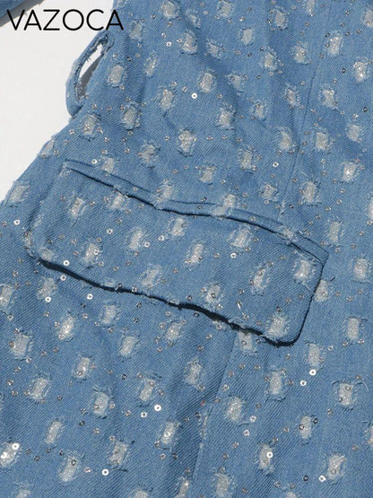 Sashes Denim Trench Coat
