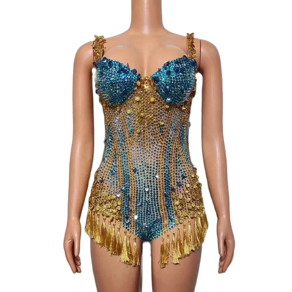Miana Sequins Tassel Bodysuit