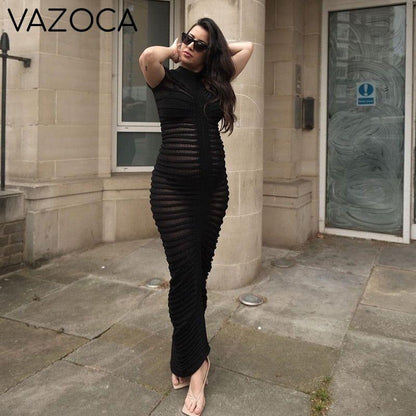 Elegant Knitted See Through Dress