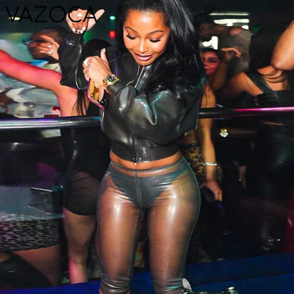 Sheer High-Shine Pants