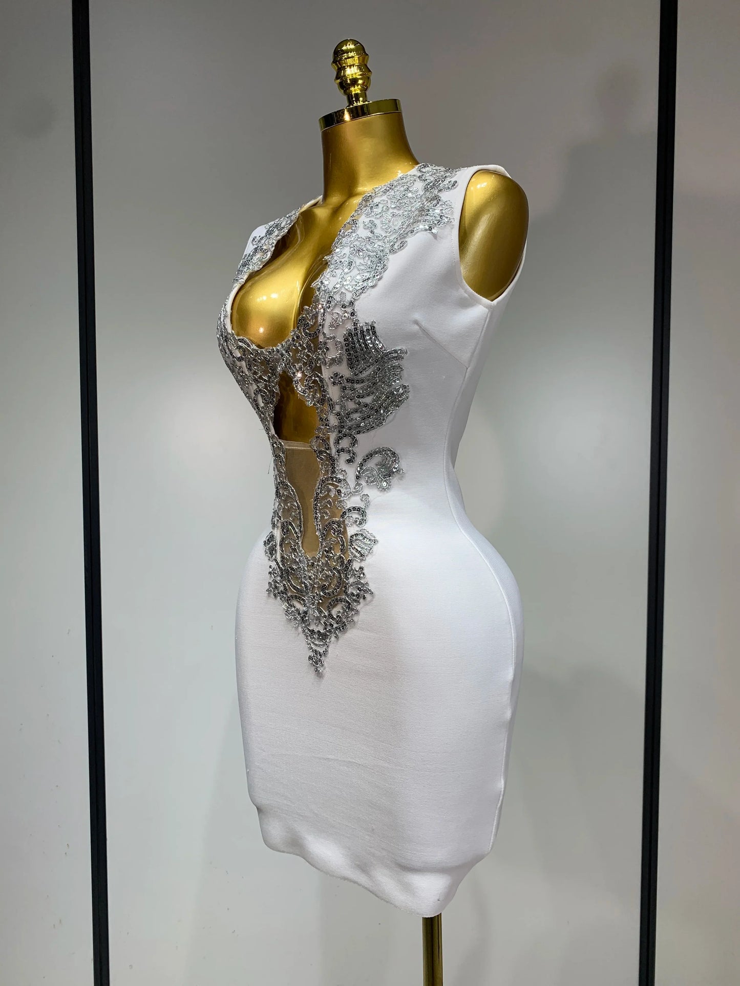 Merynda Sequin Bandage Mini Dress