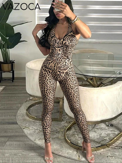 Peach Leopard Jumpsuit