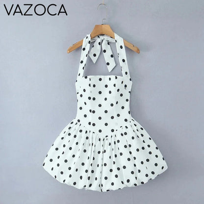 Polka Dot Puff Mini Dress