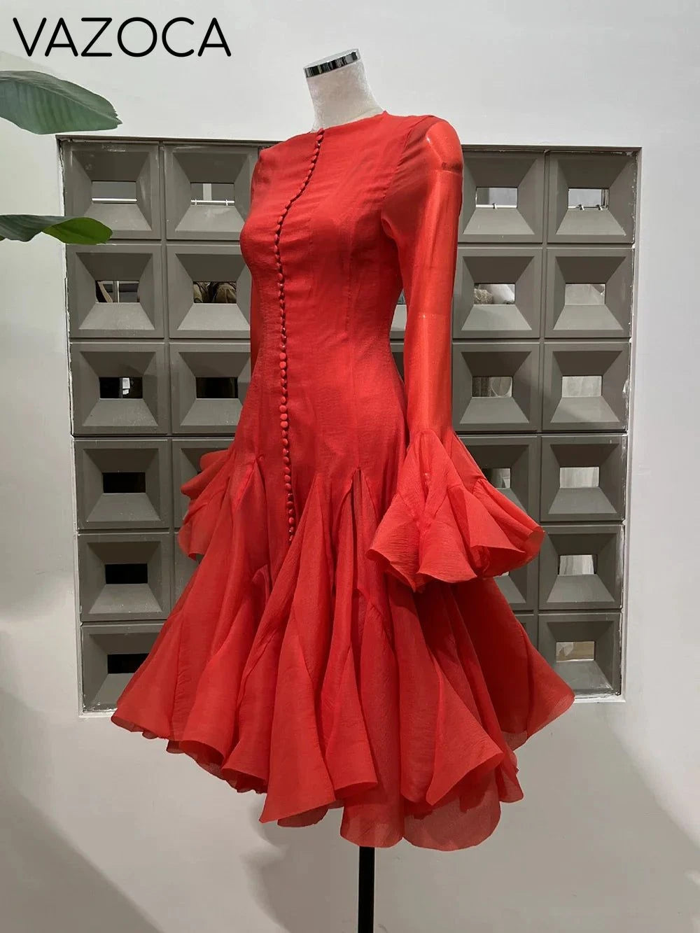 Lory Peated Flare Midi Dress
