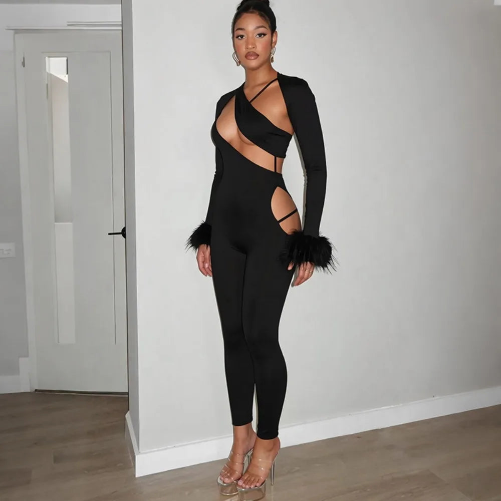 Rissa Fur Jumpsuit