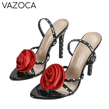 Rose Flower High Heels