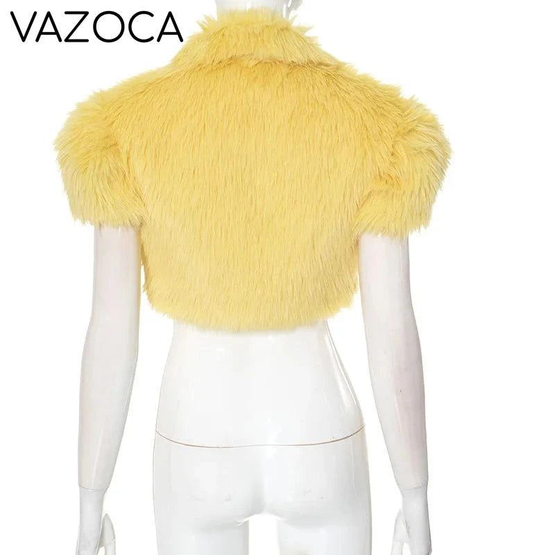Fur Plush Cropped Jacket