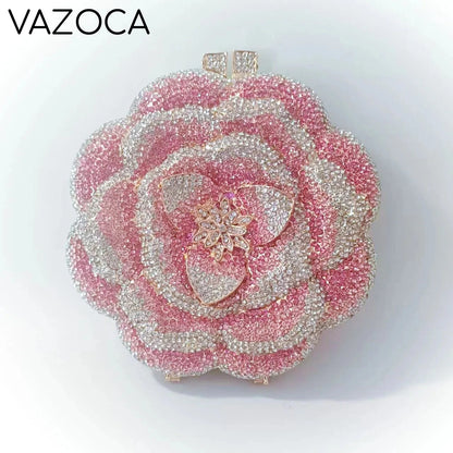Floral Crystal Clutch Purse