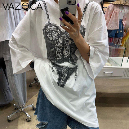 Long Printed Lingerie Shirt
