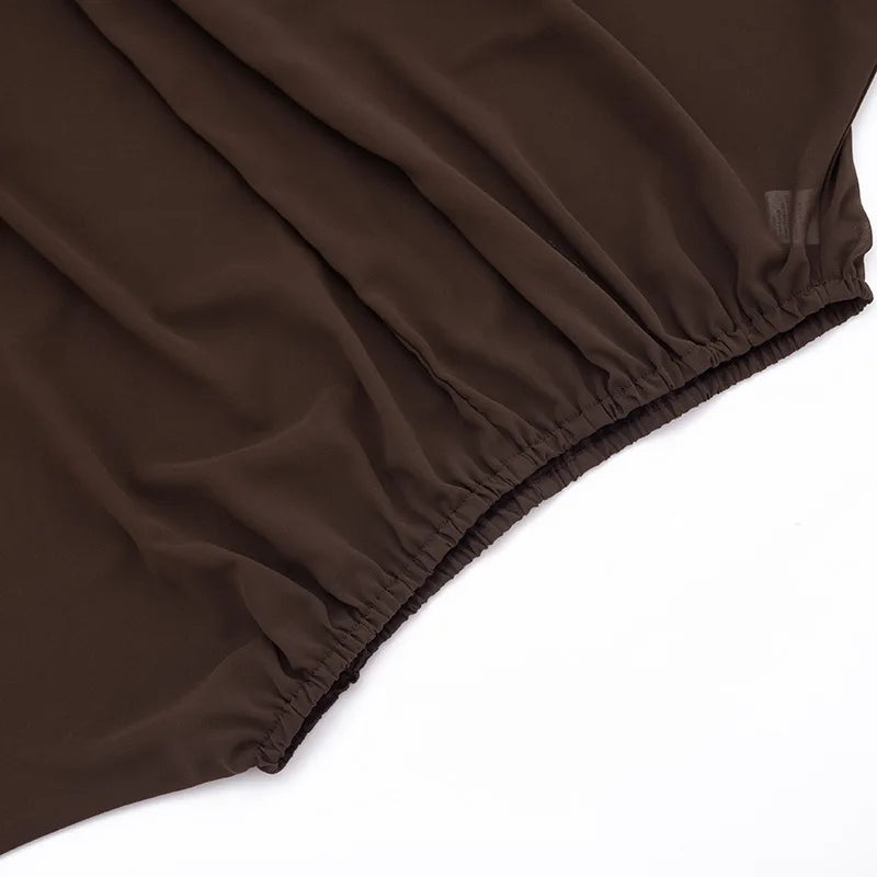 Turtleneck Sheer Chiffon Capris Set