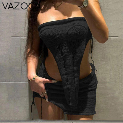 Irregular Knitted Sexy Set
