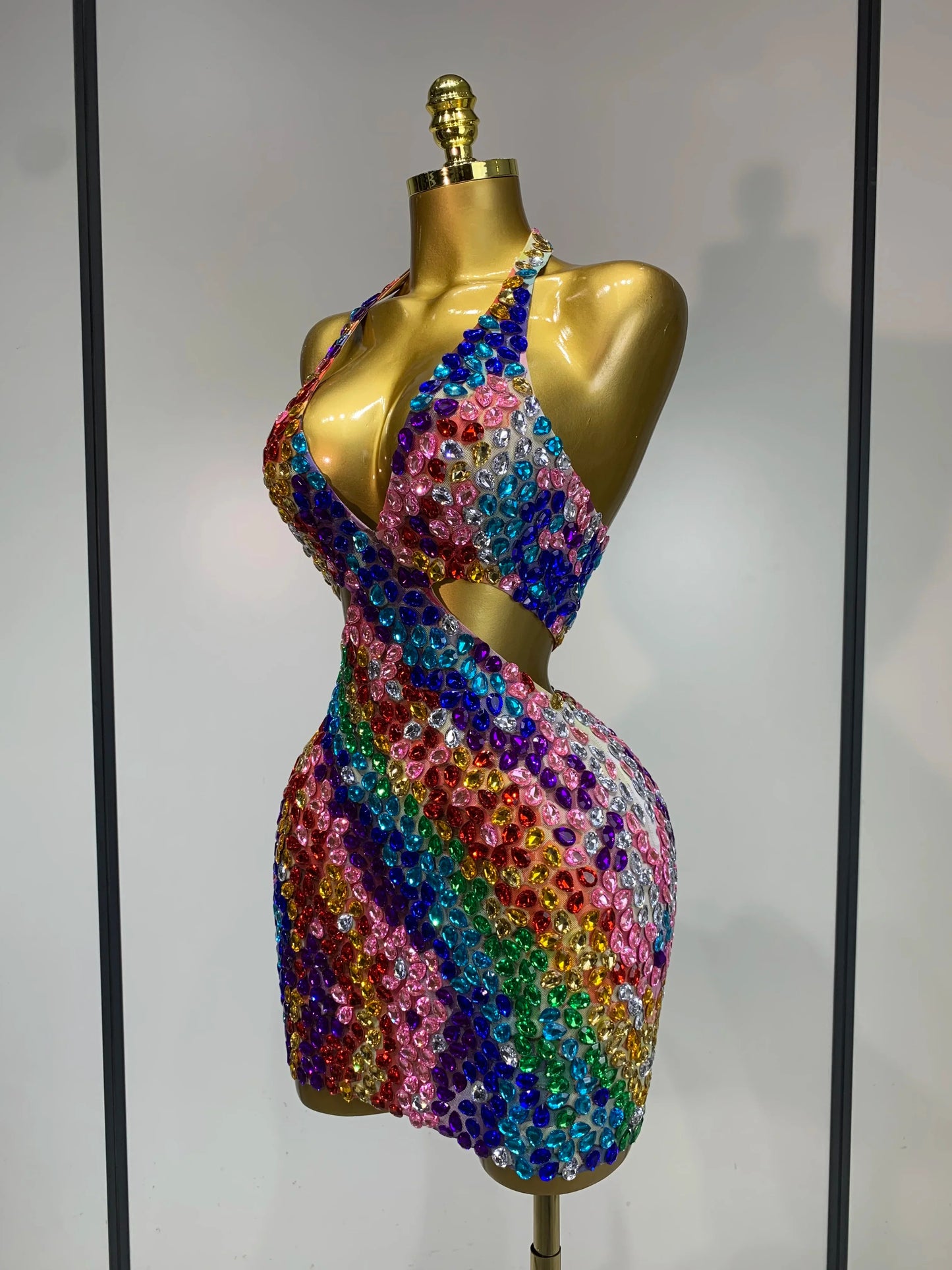 Amleia Rhinestone Mini Dress
