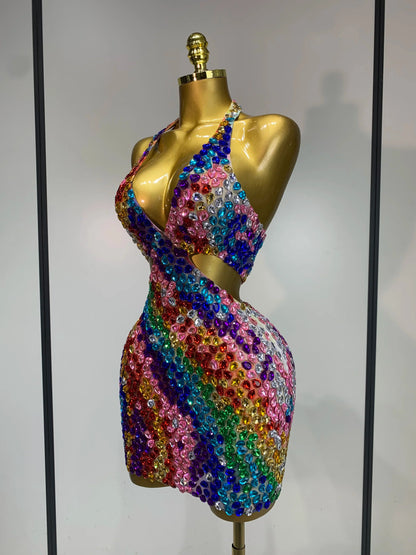 Amleia Rhinestone Mini Dress