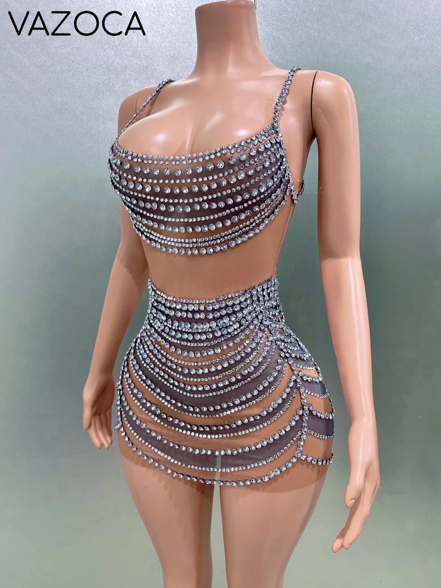 Shinning Diamond Mini Dress