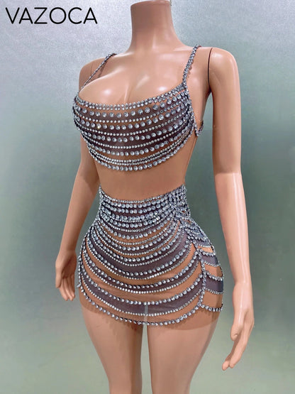 Shinning Diamond Mini Dress
