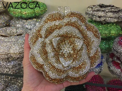 Floral Crystal Clutch Purse