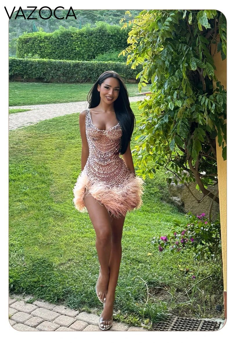 Sparkling Feather Dress