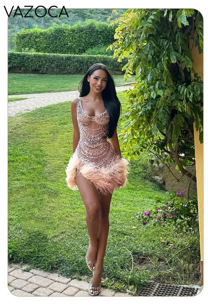 Sparkling Feather Dress