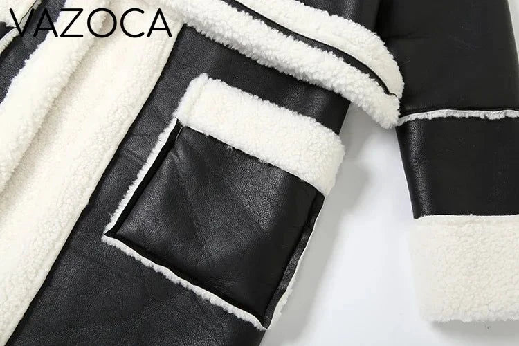 Faux Leather Trench Coat