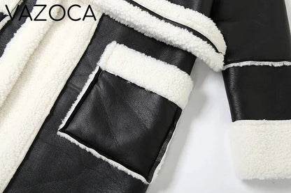 Faux Leather Trench Coat