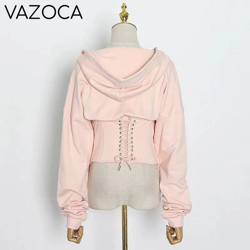 Hoodie Bandage Corset Jacket
