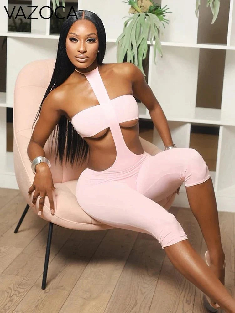 Josephine Halter Backless Romper