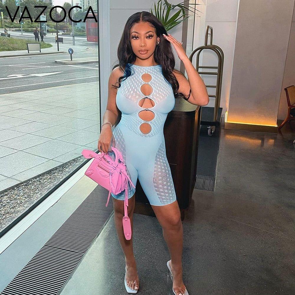 Mesh Cleavage Romper