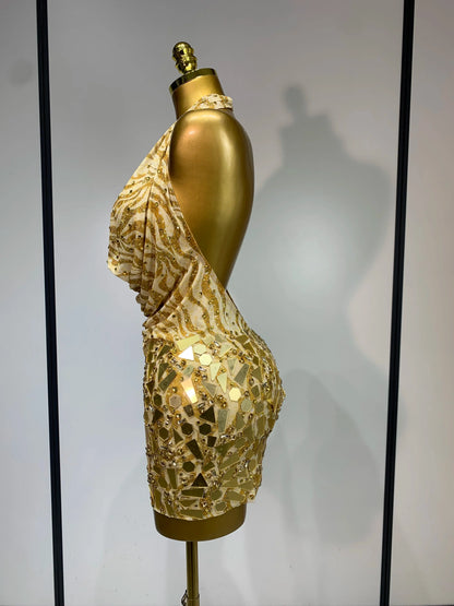 Witney Gold Mini Dress
