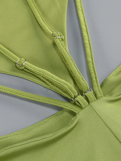 Green Cut-Out Maxi Dress