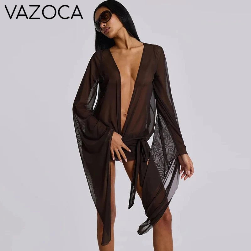 Sheer Wrap Cover Dress