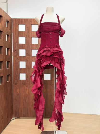 Ruffled Corset Dress Set
