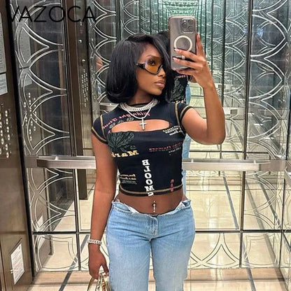 Graphic Cut Out Top