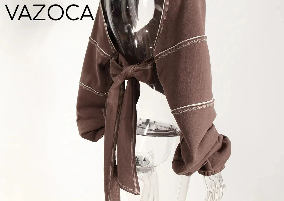 Hooded Cut Out Bandage Jacket