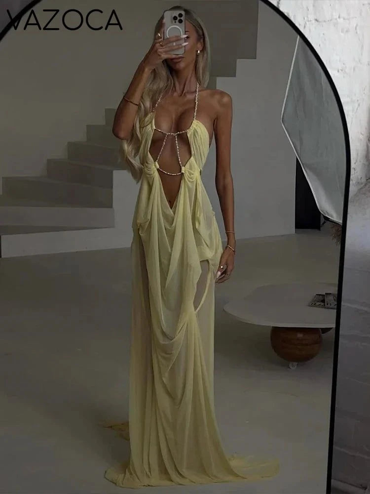 Nina Ruched Maxi Dress
