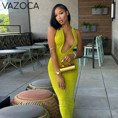 Metallic Chain Maxi Dress