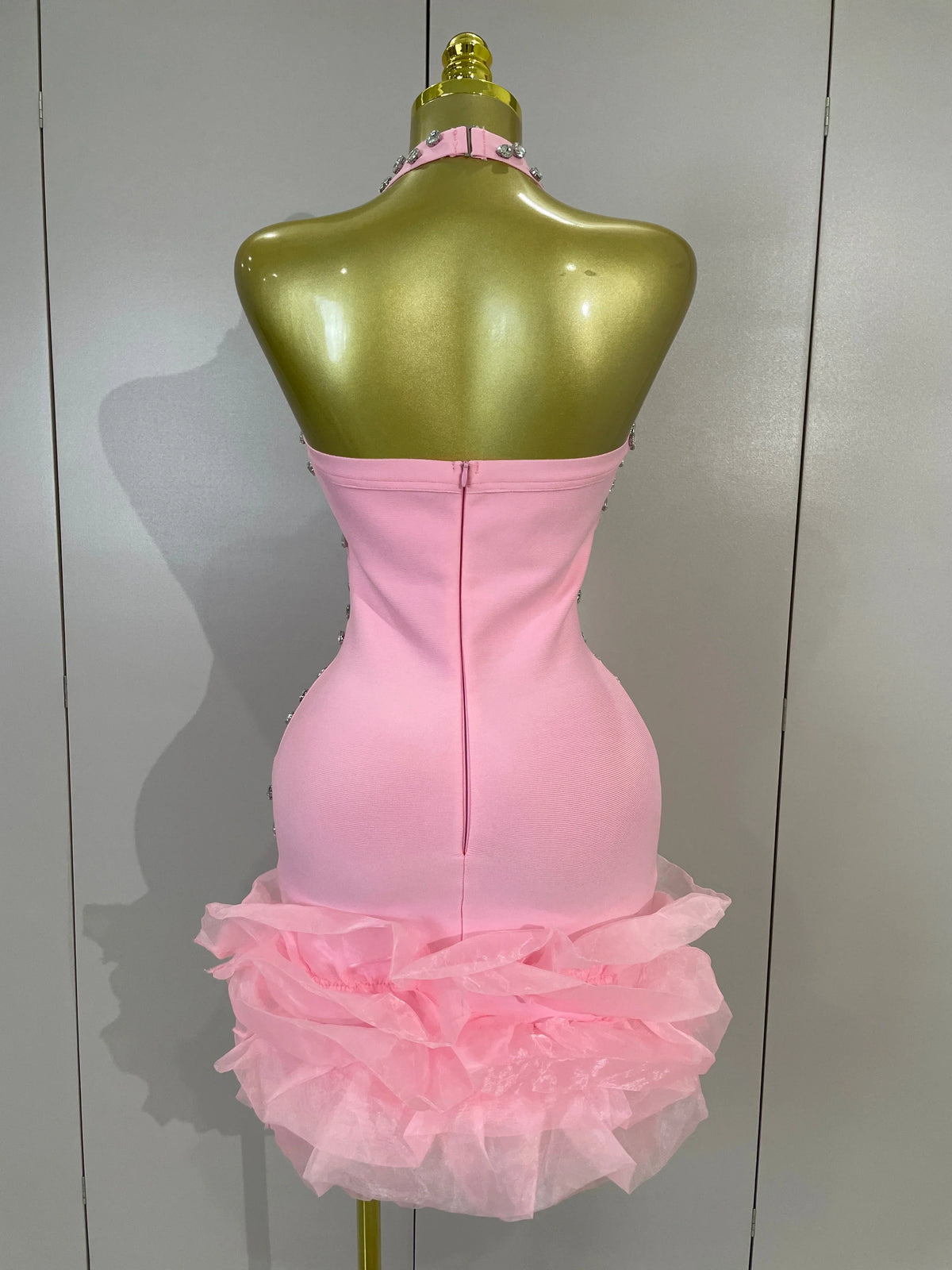 Sarah Rhinestone Bandage Mini Dress