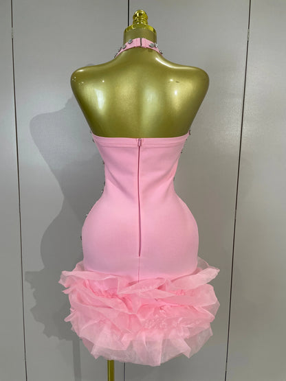 Sarah Rhinestone Bandage Mini Dress