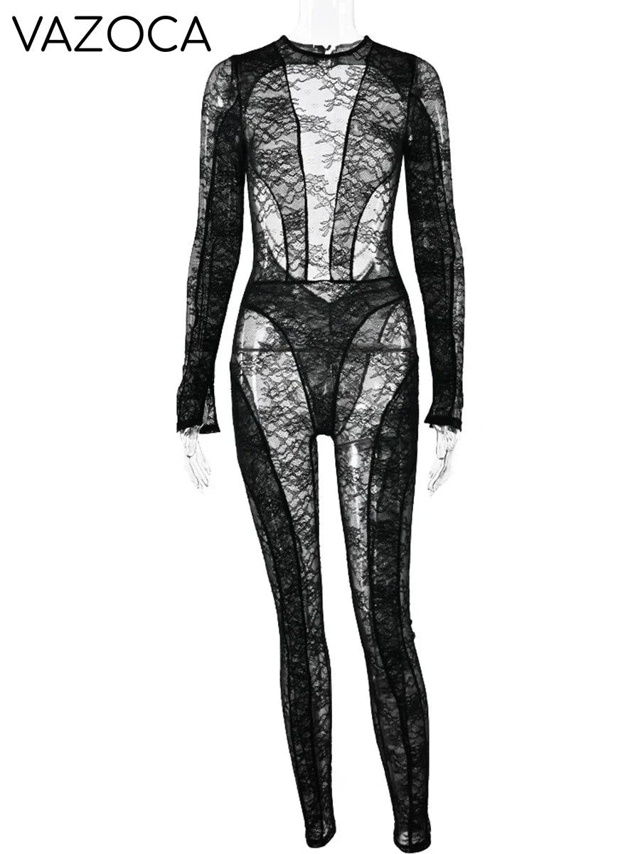 Naisha Mesh Sheer Jumpsuit