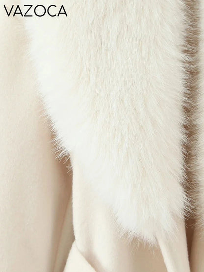 Fur Collar Elegant Trench Coat