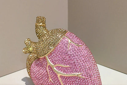 Heart Rhinestone Clutch Bag