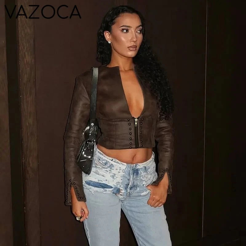 Nia Leather Crop Jacket