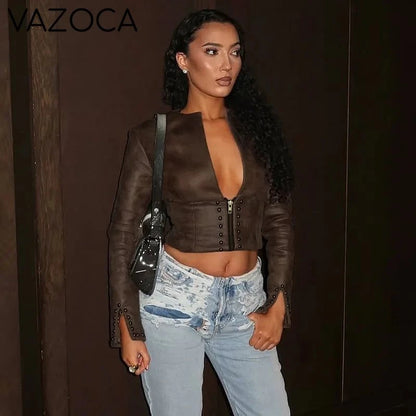Nia Leather Crop Jacket