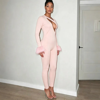 Rissa Fur Jumpsuit