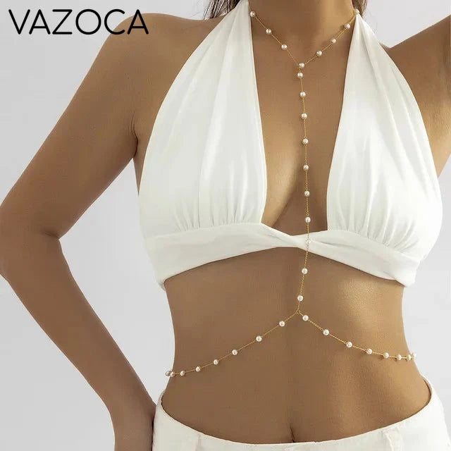 Pearl Boho Bikini Waist Chain Body Jewelry