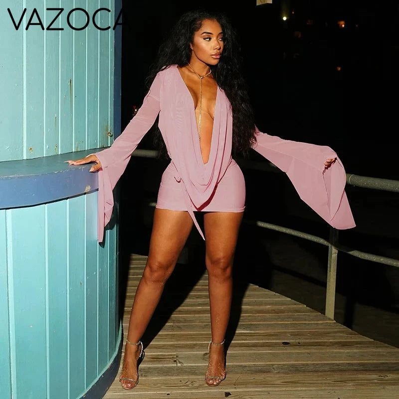 Draped Vacation Mini Dress