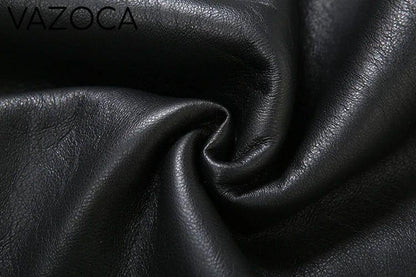Faux Leather Trench Coat
