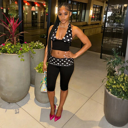 Polka Dot Halter Legging Set