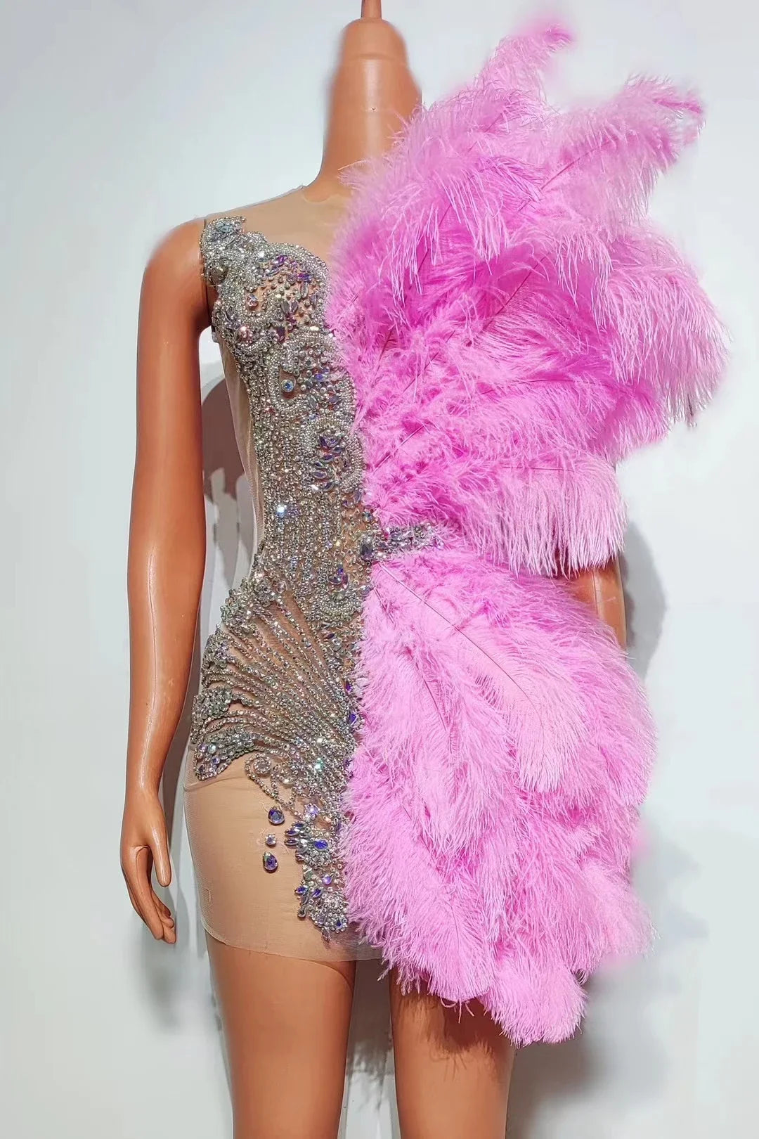Matilda Velvet Feather Mini Dress